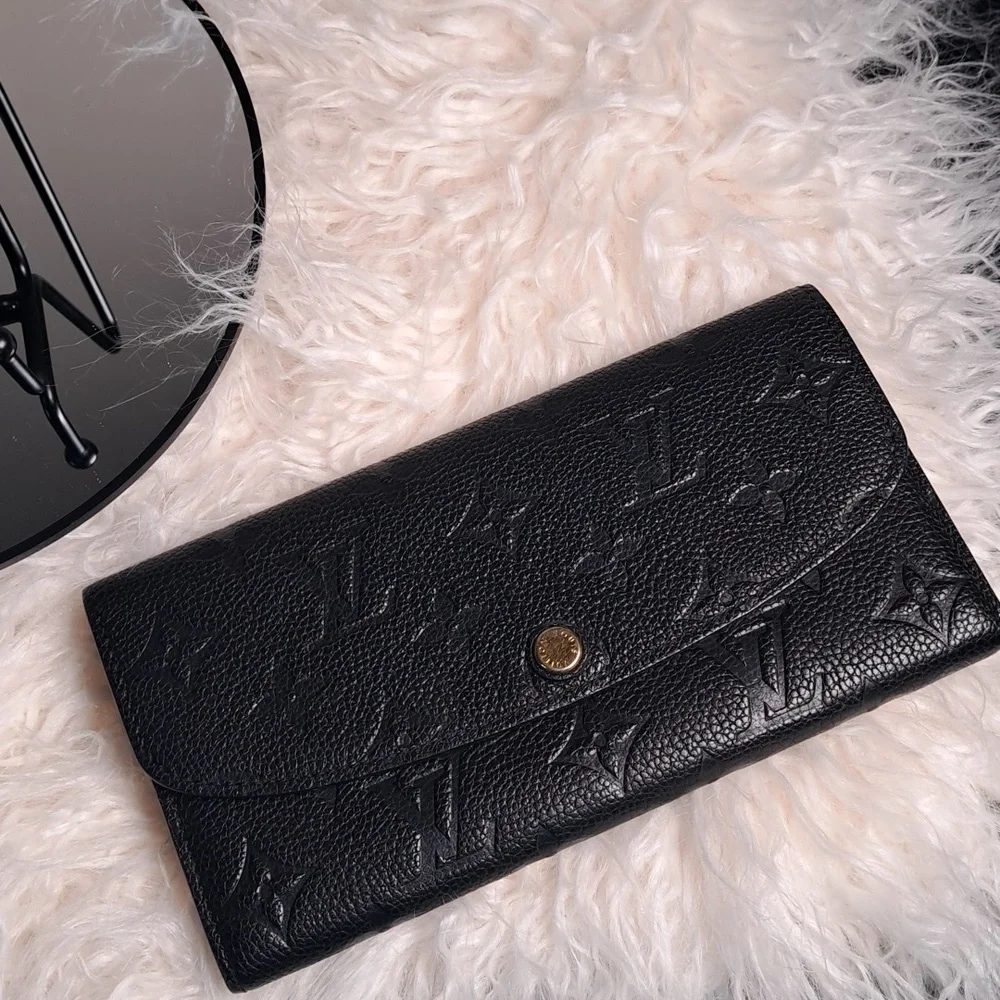 Louis Vuitton Black Monogram Empreinte Emilie Wallet
